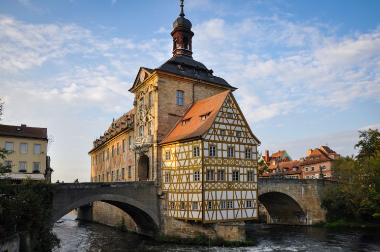 Old Town Hall of Bamberg in sunset